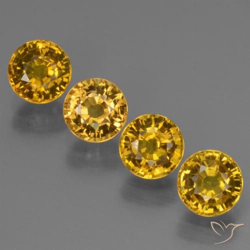 3.03ctw Naturale Giallo intenso Zaffiro, Rotondo, VS