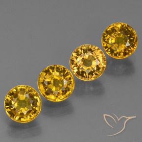 Gemme di Zaffiro Giallo intenso naturale da 3.03 ct, Rotondo, VS
