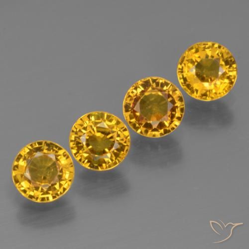 Gemme di Zaffiro Giallo miele naturale da 2.37 ct, Rotondo, VS