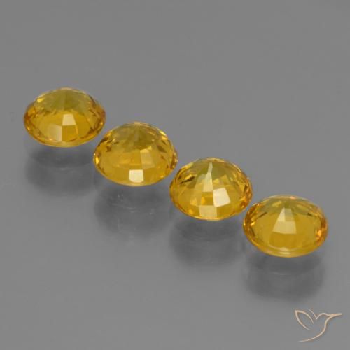 Gemme di Zaffiro Giallo miele naturale da 2.37 ct, Rotondo, VS