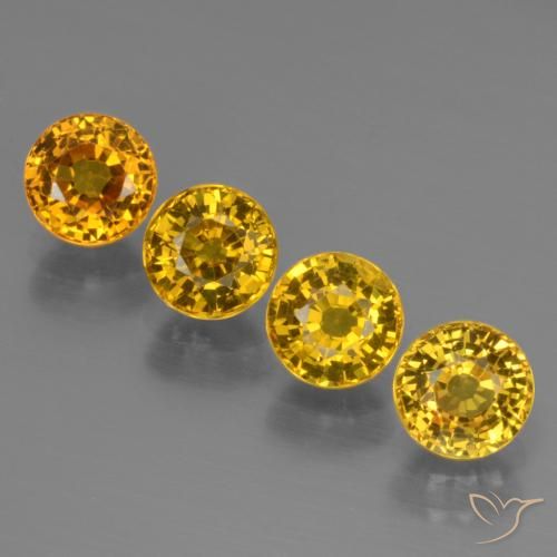 3.07ctw Naturale Giallo miele Zaffiro, Rotondo, VS