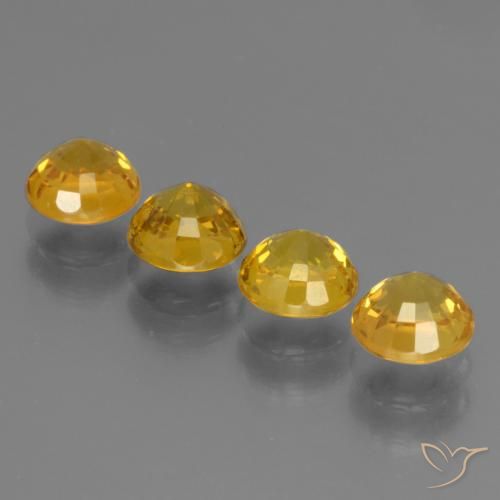 Gemme di Zaffiro Giallo miele naturale da 3.07 ct, Rotondo, VS