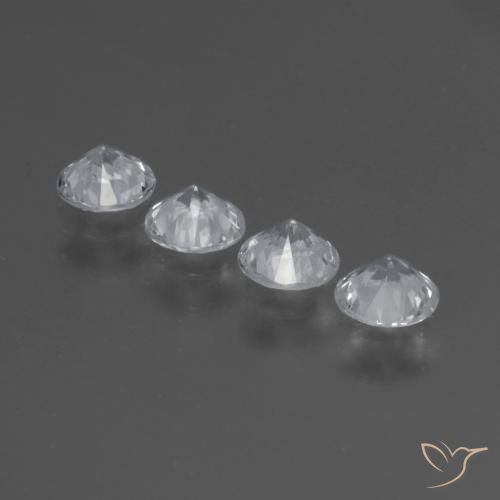 Gemme di Zaffiro Bianco trasparente naturale da 1.29 ct, Rotondo, VS