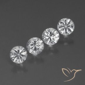 Gemme di Zaffiro Bianco naturale da 1.36 ct, Rotondo, VVS-VS