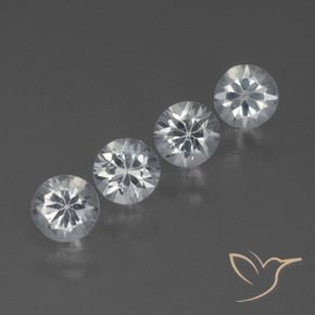 Gemme di Zaffiro Bianco trasparente naturale da 1.37 ct, Rotondo, VVS-VS