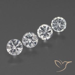 Gemme di Zaffiro Bianco trasparente naturale da 1.27 ct, Rotondo, VS