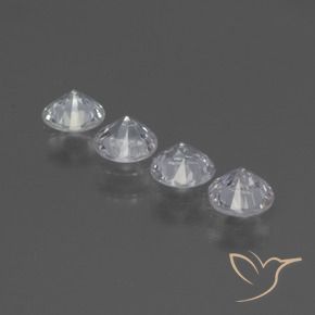 Gemme di Zaffiro Bianco trasparente naturale da 1.27 ct, Rotondo, VS