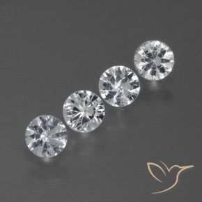 Gemme di Zaffiro Bianco trasparente naturale da 1.31 ct, Rotondo, VS