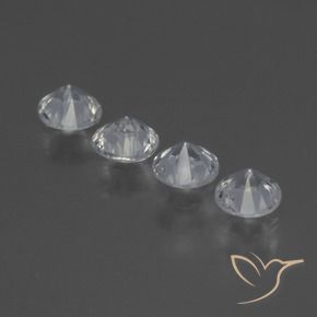Gemme di Zaffiro Bianco trasparente naturale da 1.35 ct, Rotondo, VS