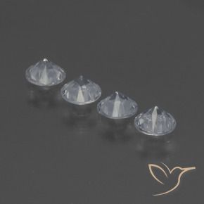 Gemme di Zaffiro Bianco trasparente naturale da 1.27 ct, Rotondo, VS