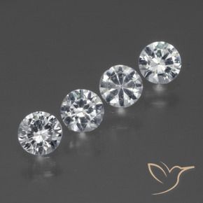 Gemme di Zaffiro Bianco trasparente naturale da 1.44 ct, Rotondo, VS