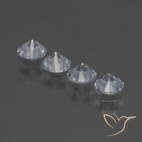 Gemme di Zaffiro Bianco trasparente naturale da 1.44 ct, Rotondo, VS
