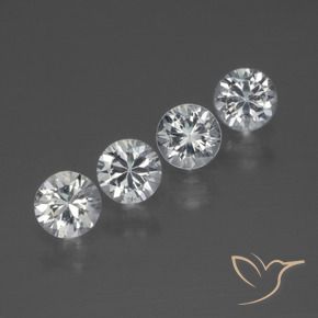 Gemme di Zaffiro Bianco trasparente naturale da 1.33 ct, Rotondo, VS