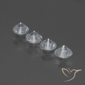 Gemme di Zaffiro Bianco trasparente naturale da 1.33 ct, Rotondo, VS
