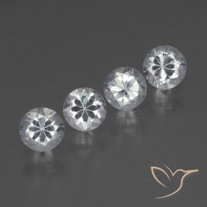 Gemme di Zaffiro Bianco trasparente naturale da 1.56 ct, Rotondo, VVS-VS