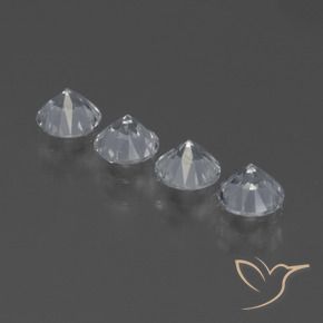 Gemme di Zaffiro Bianco trasparente naturale da 1.56 ct, Rotondo, VVS-VS