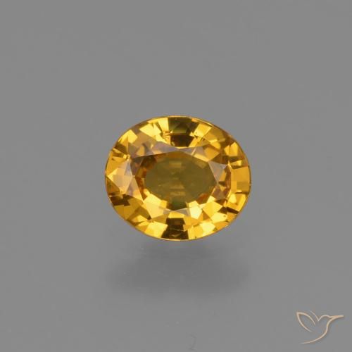 0.61ct Naturale Arancio Dorato Profondo Zaffiro, Ovale, VS