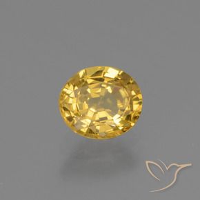 Zaffiro Dorato naturale da 0.73 ct, Ovale, VS