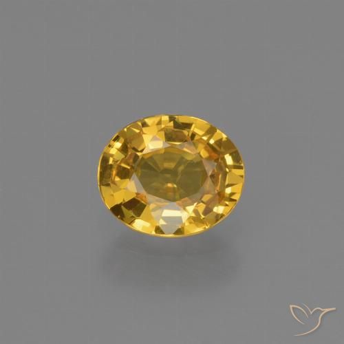 0.64ct Naturale Arancio Dorato Profondo Zaffiro, Ovale, VS