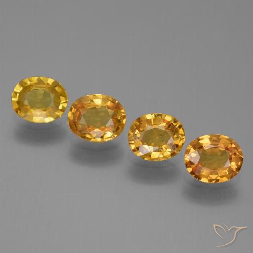 3.06ctw Naturale Arancio Scuro-Oro Zaffiro, Ovale, VS