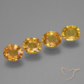 Gemme di Zaffiro Arancio Scuro-Oro naturale da 3.06 ct, Ovale, VS