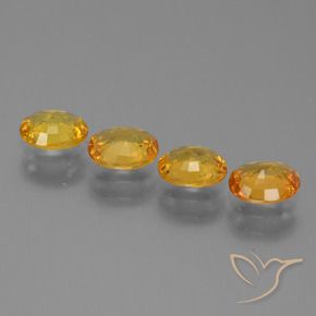 Gemme di Zaffiro Arancio Scuro-Oro naturale da 3.06 ct, Ovale, VS