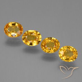 Gemme di Zaffiro Arancio intenso-OroG naturale da 2.73 ct, Ovale, VVS-VS