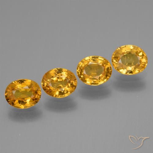 2.89ctw Naturale Arancio Scuro-Oro Zaffiro, Ovale, VS