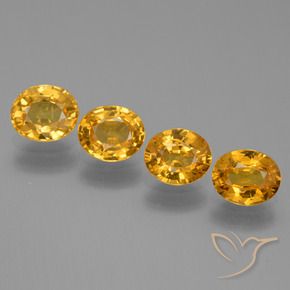 Gemme di Zaffiro Arancio Scuro-Oro naturale da 2.89 ct, Ovale, VS