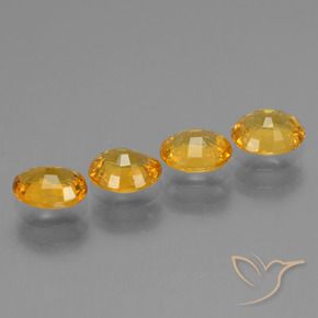 Gemme di Zaffiro Arancio Scuro-Oro naturale da 2.89 ct, Ovale, VS