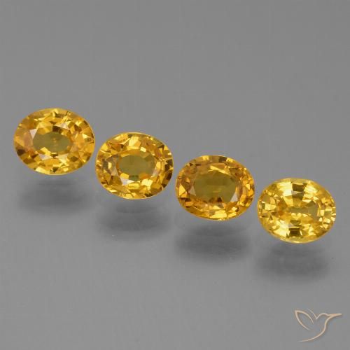 2.78ctw Naturale Arancio Scuro-Oro Zaffiro, Ovale, VS