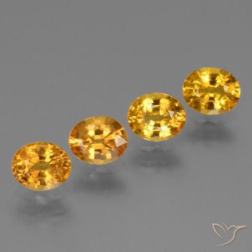 2.91ctw Naturale Arancio Scuro-Oro Zaffiro, Ovale, VS