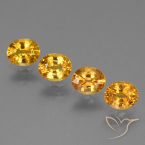 Gemme di Zaffiro Arancio Scuro-Oro naturale da 2.91 ct, Ovale, VS
