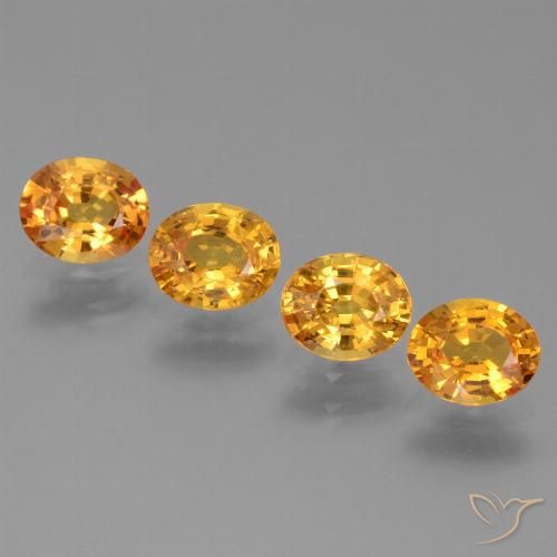 2.82ctw Naturale Arancio Scuro-Oro Zaffiro, Ovale, VS