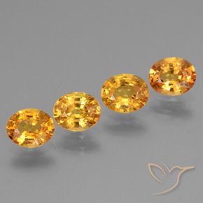 Gemme di Zaffiro Arancio Scuro-Oro naturale da 2.82 ct, Ovale, VS