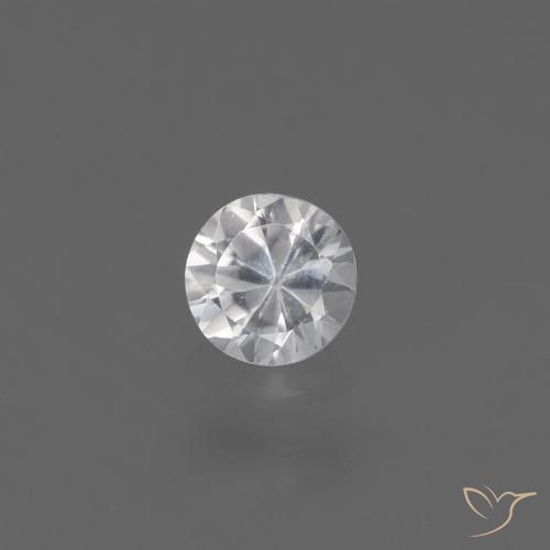 0.42ct Naturale Bianco Zaffiro, Rotondo, VS