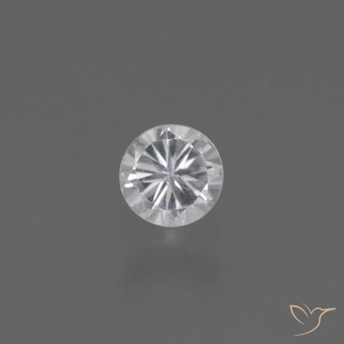 0.41ct Naturale Bianco Zaffiro, Rotondo, VS