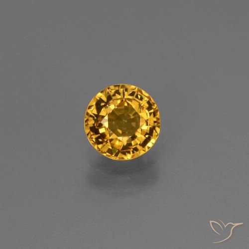 0.84ct Naturale Dorato scuro Zaffiro, Rotondo, VVS-VS