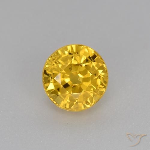 Zaffiro Dorato naturale da 0.73 ct, Rotondo, VS