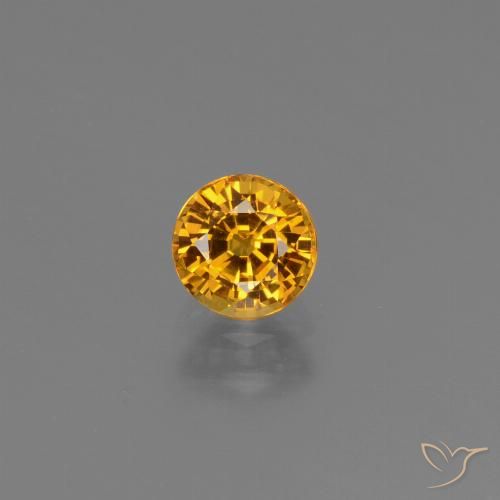 0.74ct Naturale Arancio Scuro-Oro Zaffiro, Rotondo, VS
