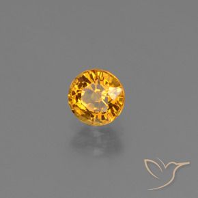 Zaffiro Arancio Scuro-Oro naturale da 0.74 ct, Rotondo, VS