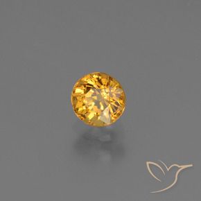 Zaffiro Arancio Scuro-Oro naturale da 0.70 ct, Rotondo, VS