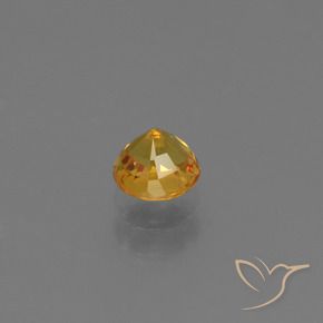 Zaffiro Arancio Scuro-Oro naturale da 0.70 ct, Rotondo, VS