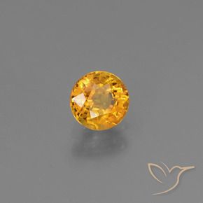 Zaffiro Arancio Scuro-Oro naturale da 0.77 ct, Rotondo, VS
