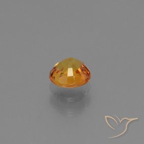 Zaffiro Arancio Scuro-Oro naturale da 0.77 ct, Rotondo, VS