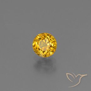 Zaffiro Dorato naturale da 0.65 ct, Rotondo, VVS-VS