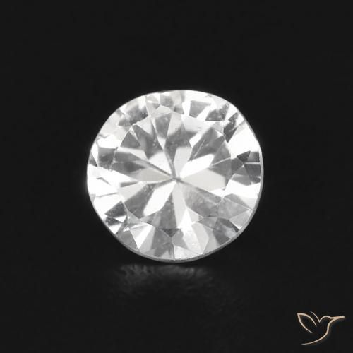 0.38ct Naturale Bianco Zaffiro, Rotondo, VS