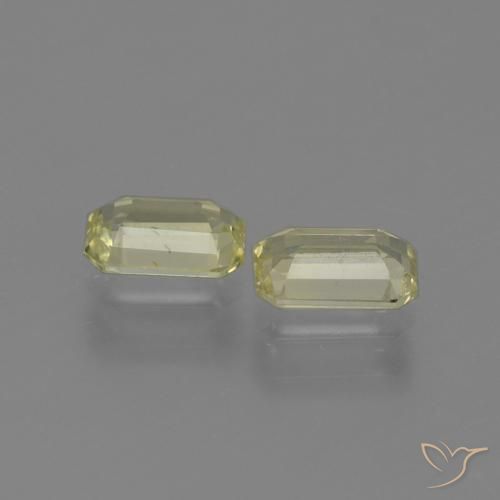 Gemme di Zaffiro Giallo pallido naturale da 1.23 ct, Ottagonale / Taglio smeraldo, VS