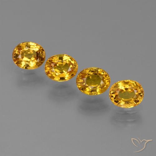 3.19ctw Naturale Arancio-Oro Zaffiro, Ovale, VS