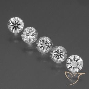 Gemme di Zaffiro Bianco trasparente naturale da 1.78 ct, Rotondo, VS